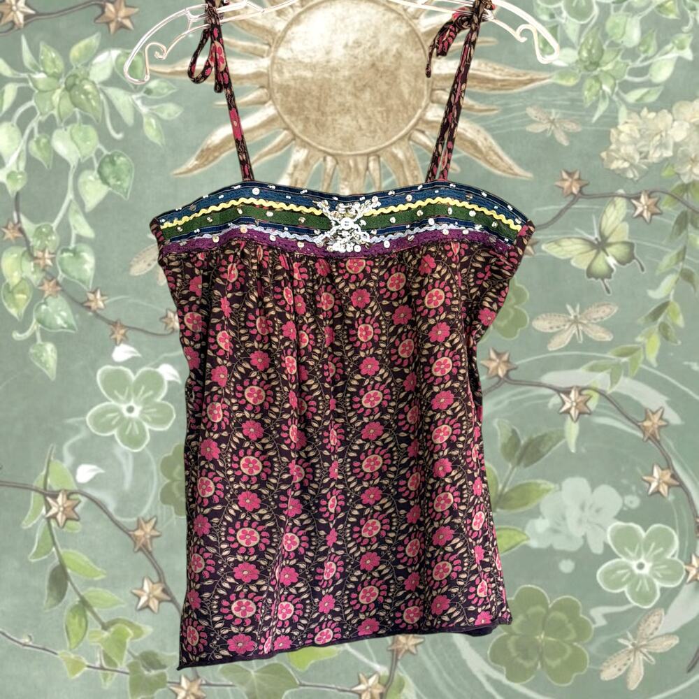 cotton vintage boho camisole w embelishments